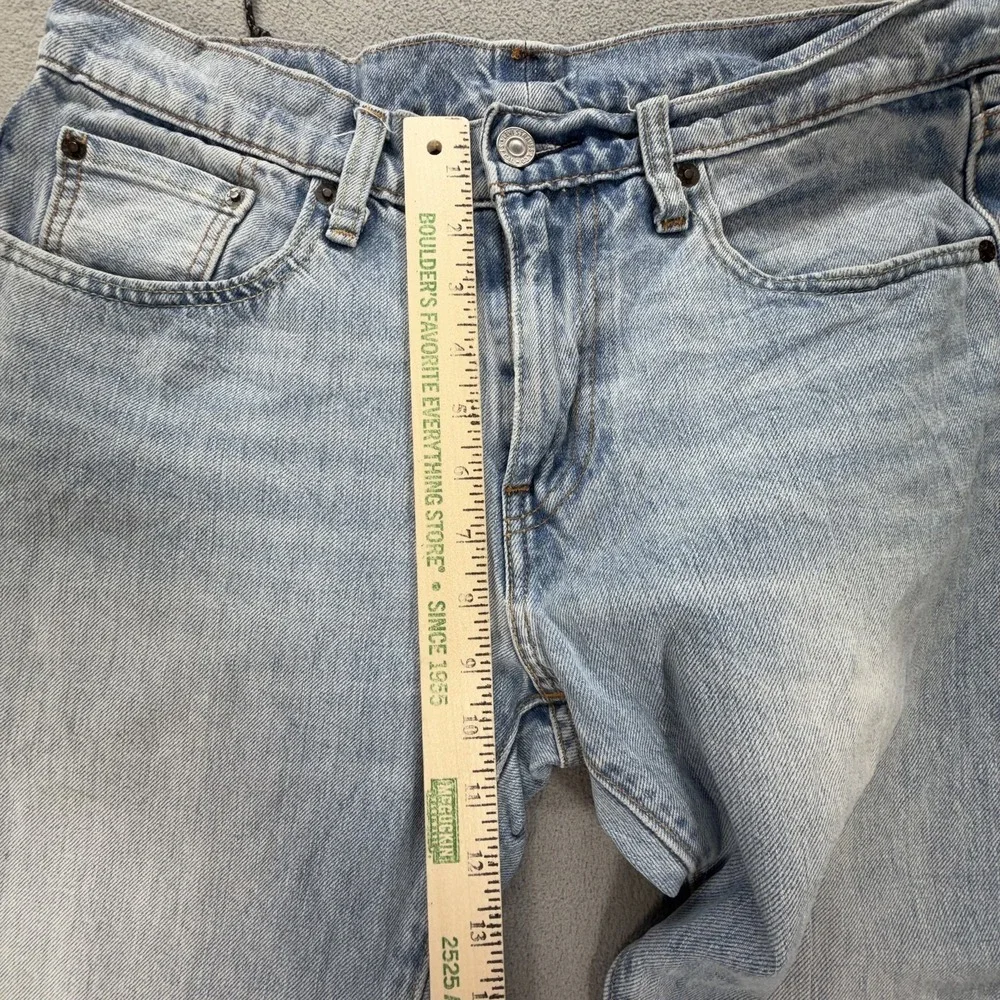 Levis 502 Jeans Mens Selvedge‎ Med Wash Tapered Whiskers Honeycomb Fits 30x26